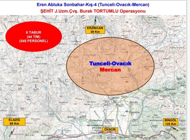 Tunceli’de Eren Abluka Sonbahar-Kış-4 Şehit Jandarma Uzman Çavuş Burak Tortumlu operasyonu başlatıldı
