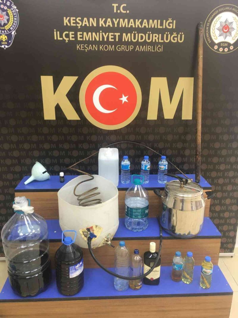 Keşan’da sahte içki operasyonu
