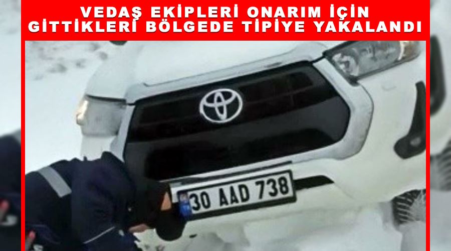 VEDAŞ ekipleri onarım için gittikleri bölgede tipiye yakalandı