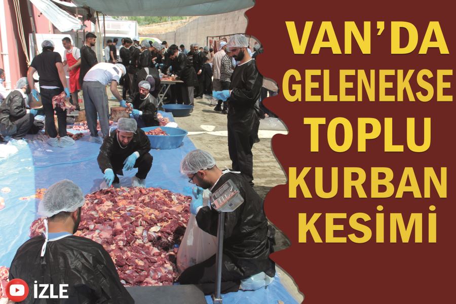 Van’da geleneksel toplu kurban kesimi