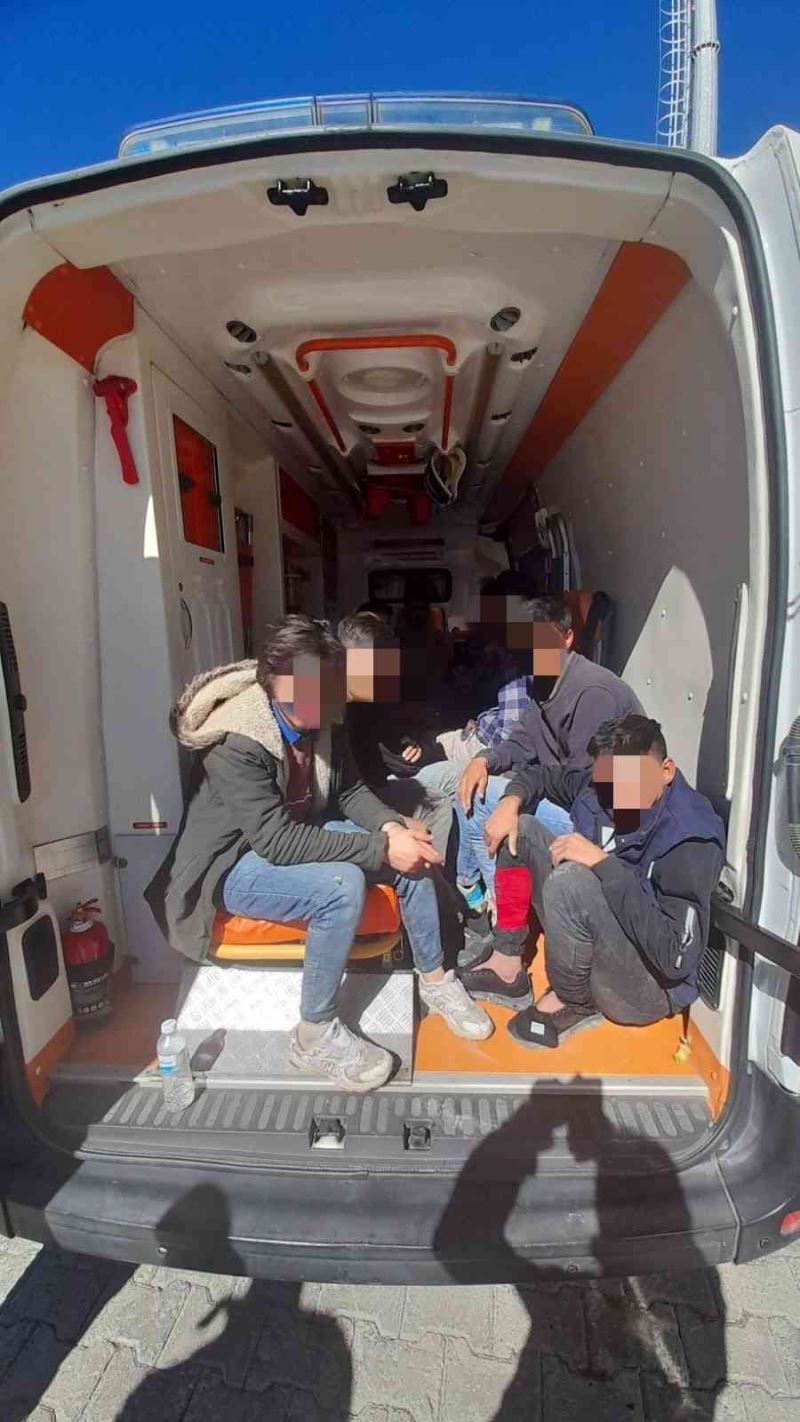 Ağrı’da özel şirkete ait ambulansta 12 kaçak göçmen yakalandı
