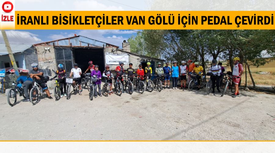 İranlı bisikletçiler Van Gölü için pedal çevirdi