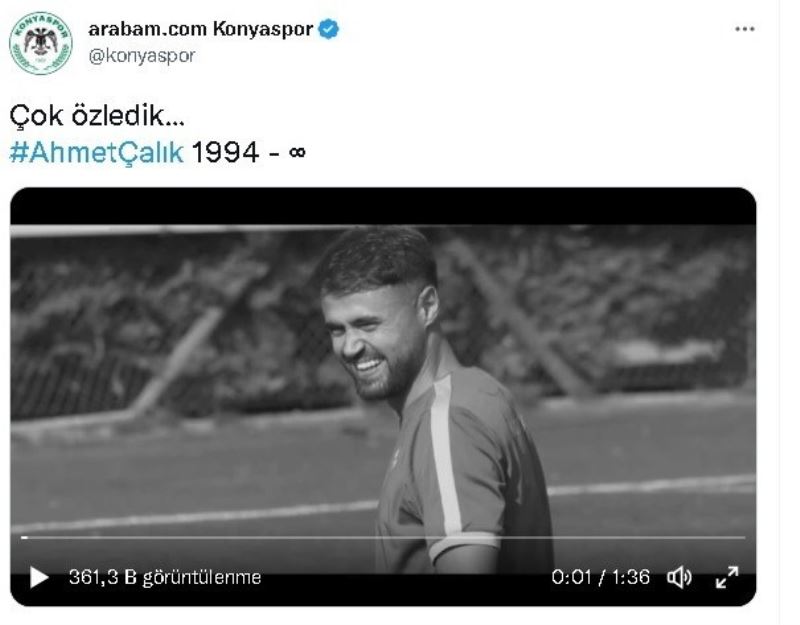 Konyaspor’dan Ahmet Çalık paylaşımı
