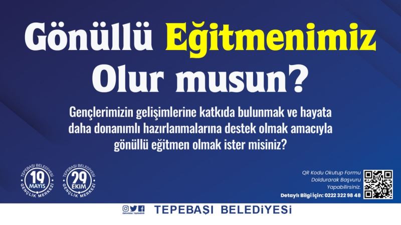 Gençlik Merkezleri gönüllü eğitmenleri arıyor
