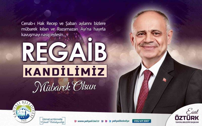 Başkan Öztürk’ten Regaib Kandili Kutlama Mesajı
