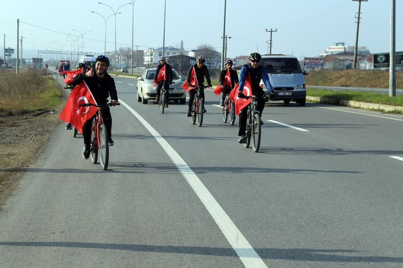 Sarıkamış şehitleri için pedal çevirdiler
