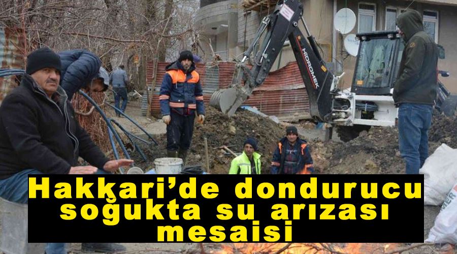 Hakkari’de dondurucu soğukta su arızası mesaisi