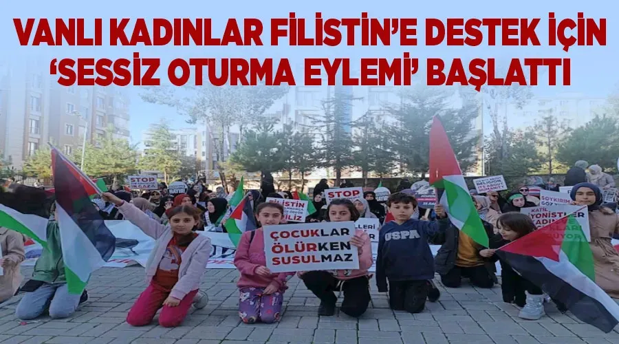 Vanlı kadınlar Filistin’e destek için ‘sessiz oturma eylemi’ başlattı