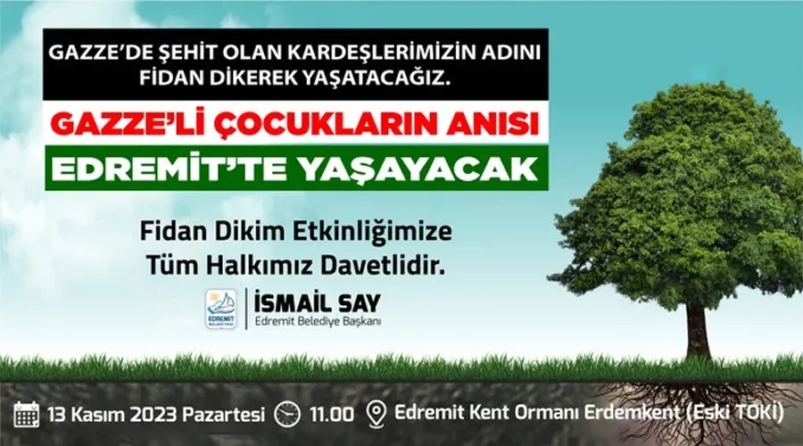 Edremit Belediyesi Gazzeli çocukların anısını yaşatacak