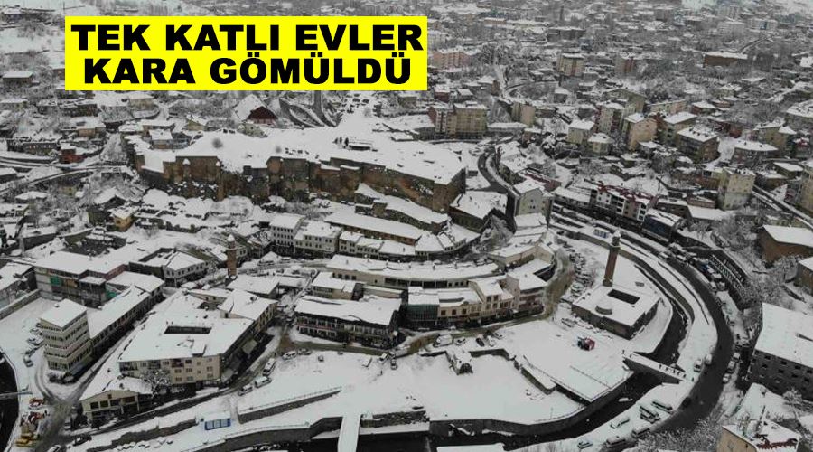 Tek katlı evler kara gömüldü