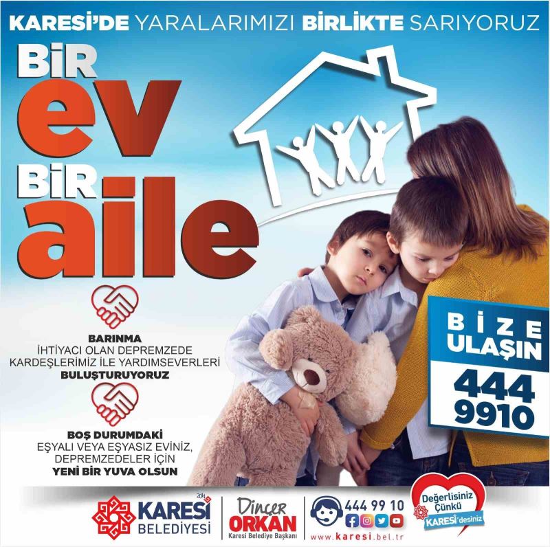 Karesi Belediyesi’nden ‘bir ev bir aile’ kampanyası
