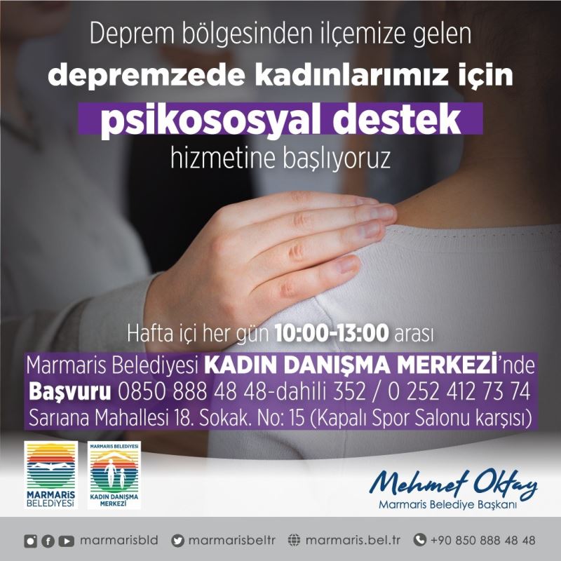 Marmaris’te depremzede kadınlara psikolojik destek
