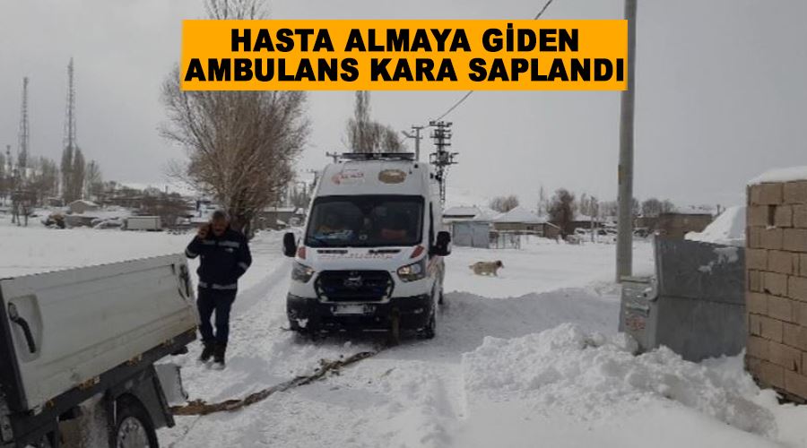 Hasta almaya giden ambulans kara saplandı