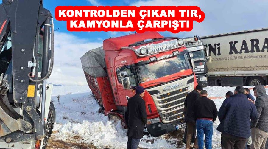 Kontrolden çıkan tır, kamyonla çarpıştı