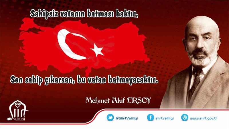 Siirt, İstiklal Marşı’nın Kabulü ve Mehmet Akif Ersoy’u anma etkinliklerine hazırlanıyor
