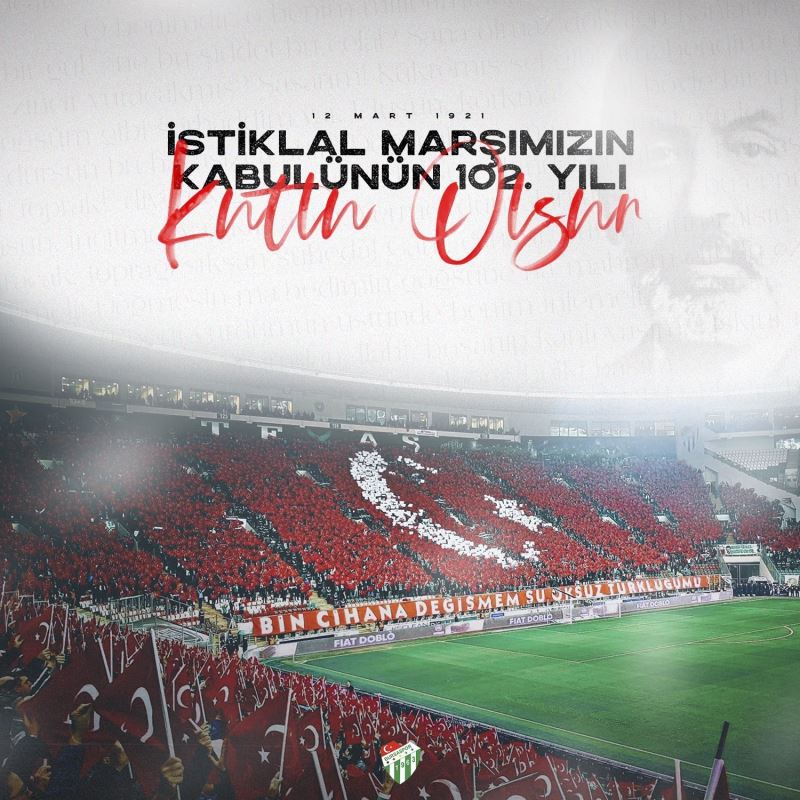 Bursaspor’dan İstiklal Marşı mesajı
