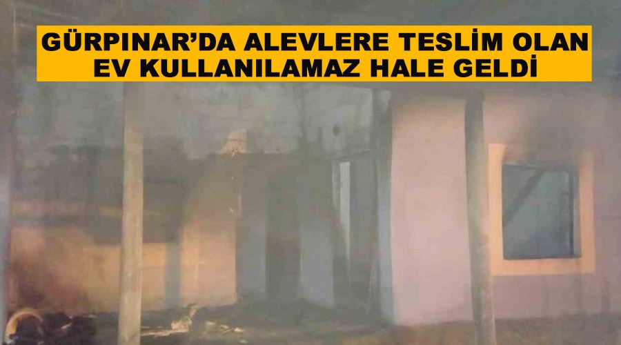 Gürpınar’da alevlere teslim olan ev kullanılamaz hale geldi