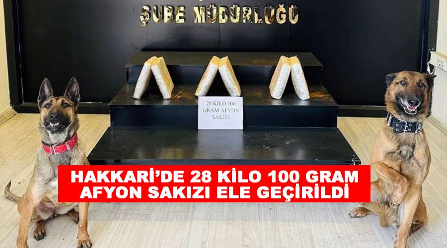 Hakkari’de 28 kilo 100 gram afyon sakızı ele geçirildi