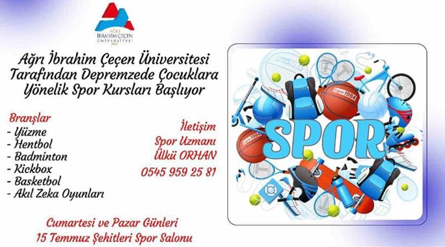 AİÇÜ’de depremzede çocuklara yönelik spor kursları düzenlenecek