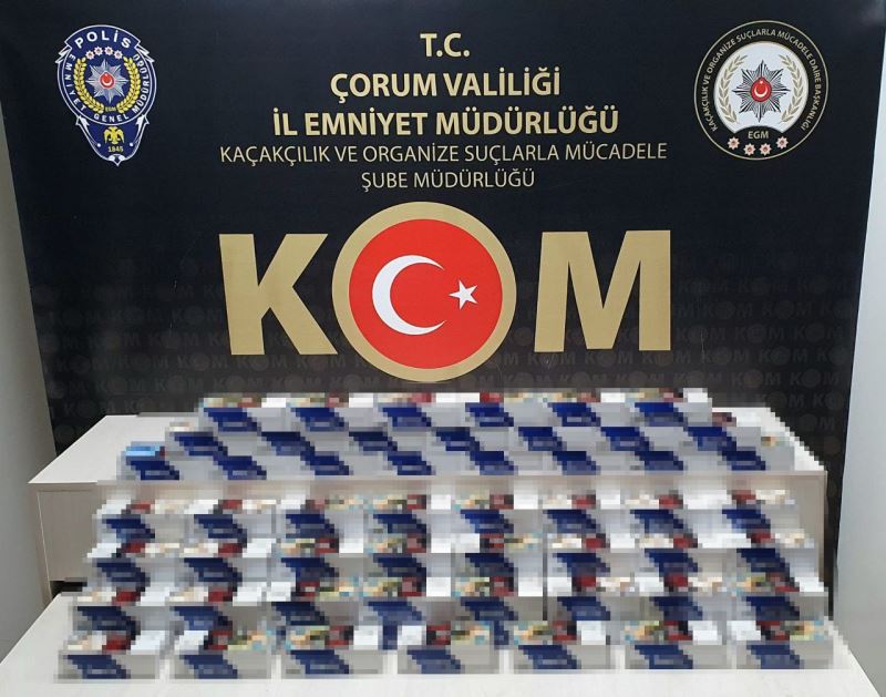 Çorum polisinden kaçak alkol ve sigara operasyonu
