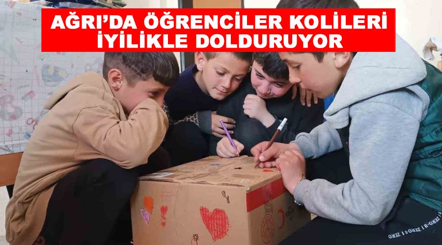 Ağrı’da öğrenciler kolileri iyilikle dolduruyor