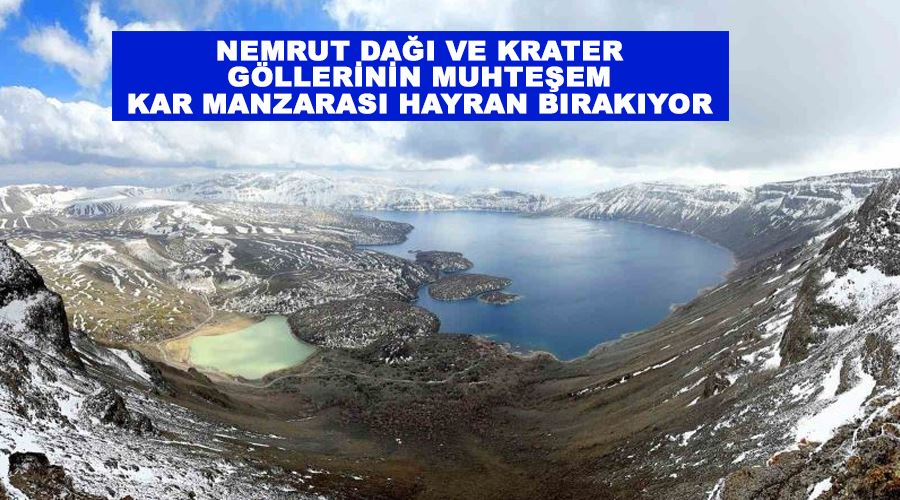 Nemrut Dağı ve krater göllerinin muhteşem kar manzarası hayran bırakıyor