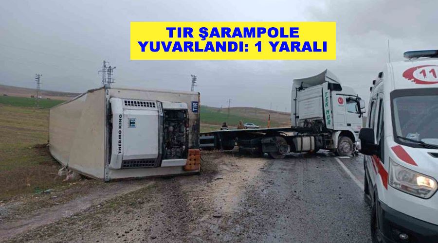 Tır şarampole yuvarlandı: 1 yaralı