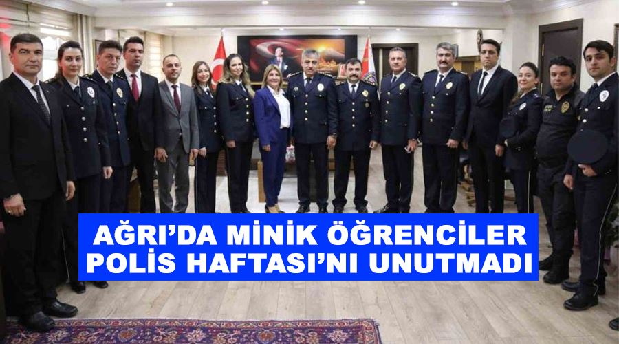 Ağrı’da minik öğrenciler Polis Haftası’nı unutmadı