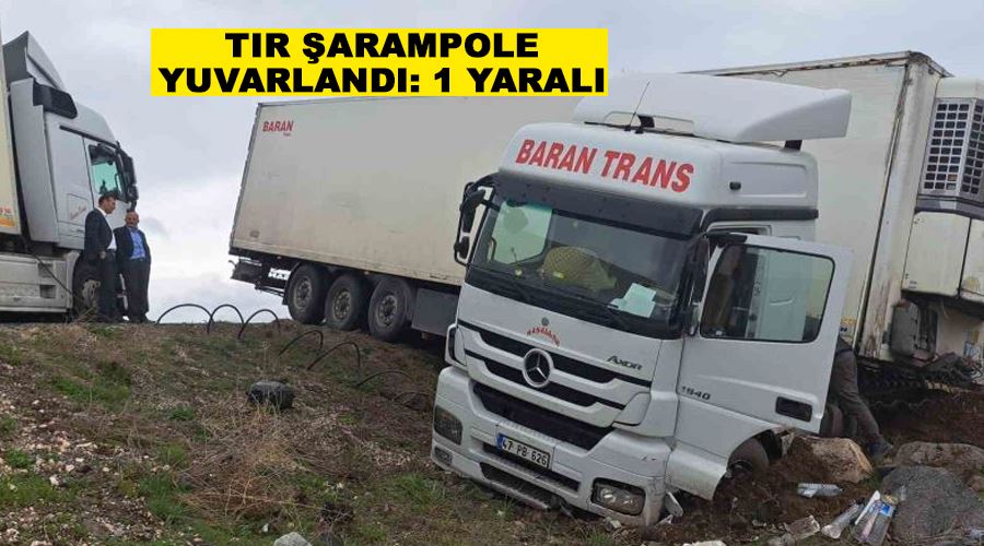 Tır şarampole yuvarlandı: 1 yaralı