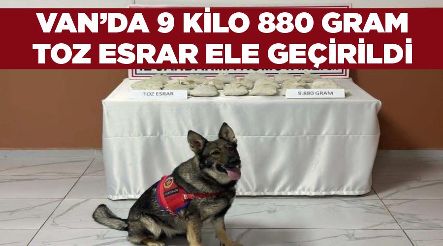 Van’da 9 kilo 880 gram toz esrar ele geçirildi