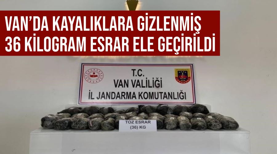 Van’da kayalıklara gizlenmiş 36 kilogram esrar ele geçirildi