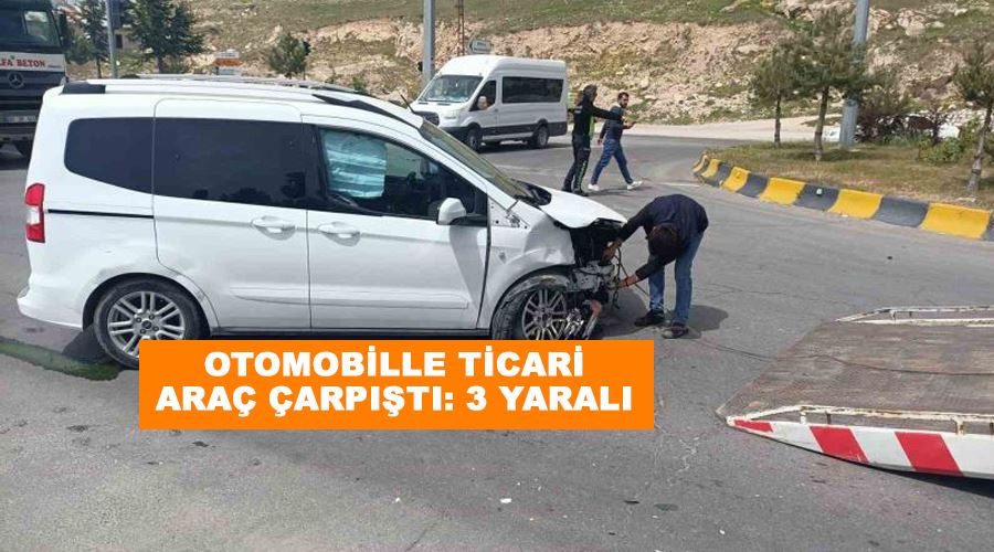 Otomobille ticari araç çarpıştı: 3 yaralı