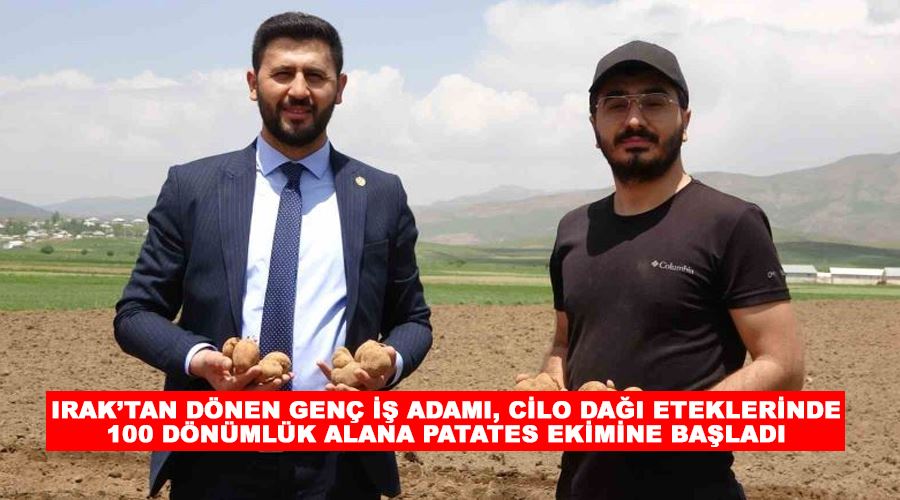 Irak’tan dönen genç iş adamı, Cilo Dağı eteklerinde 100 dönümlük alana patates ekimine başladı