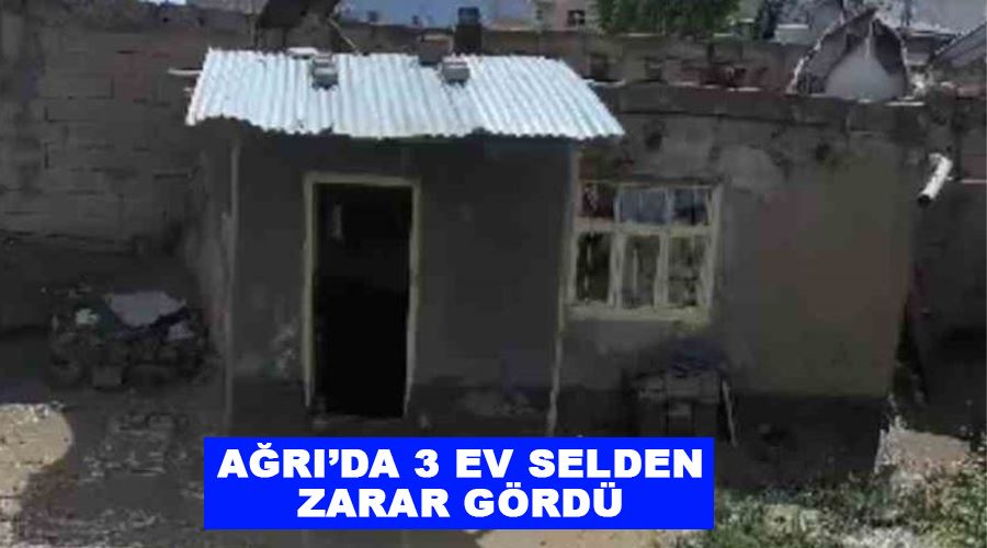 Ağrı’da 3 ev selden zarar gördü