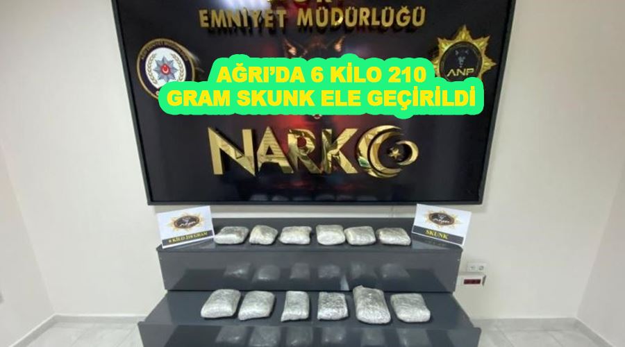 Ağrı’da 6 kilo 210 gram skunk ele geçirildi