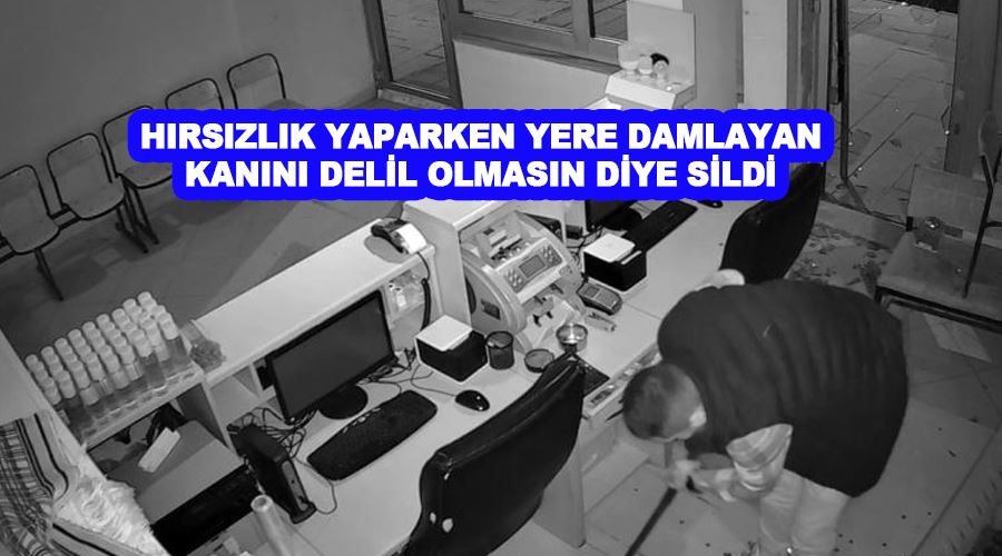 Hırsızlık yaparken yere damlayan kanını delil olmasın diye sildi