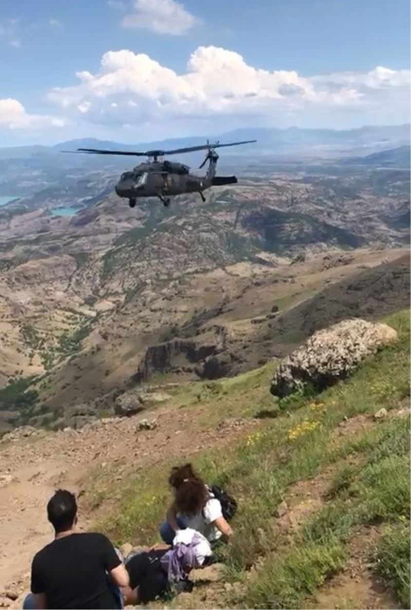 Yüksekten düşen şahıs, askeri helikopterle hastaneye kaldırıldı
