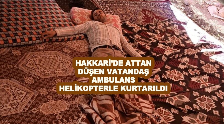 Hakkari’de attan düşen vatandaş ambulans helikopterle kurtarıldı