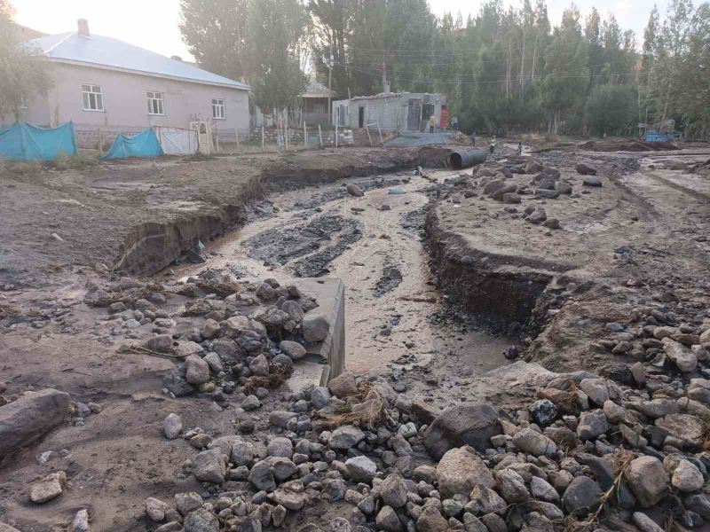 Başkale’de sağanak sele dönüştü, tarım arazileri zarar gördü
