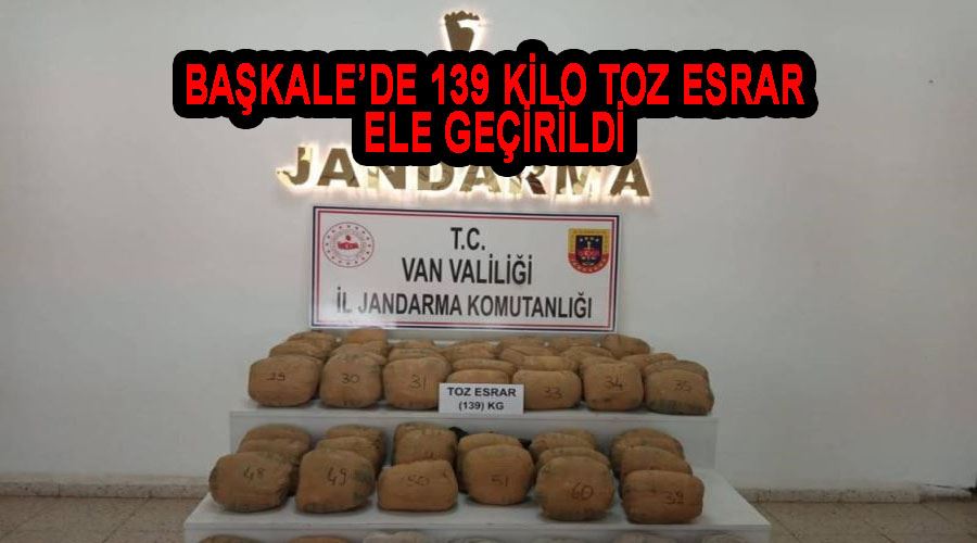 Başkale’de 139 kilo toz esrar ele geçirildi