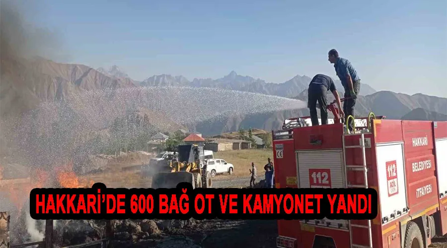 Hakkari’de 600 bağ ot ve kamyonet yandı