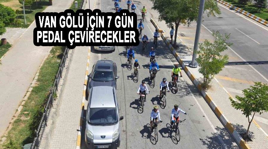 Van Gölü için 7 gün pedal çevirecekler