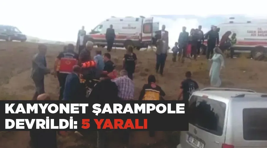 Kamyonet şarampole devrildi: 5 yaralı