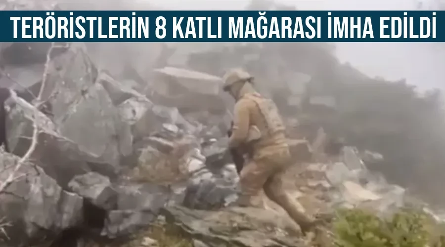 Teröristlerin 8 katlı mağarası imha edildi