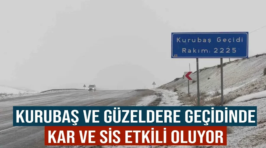 Kurubaş ve Güzeldere Geçidi’nde kar ve sis etkili oluyor