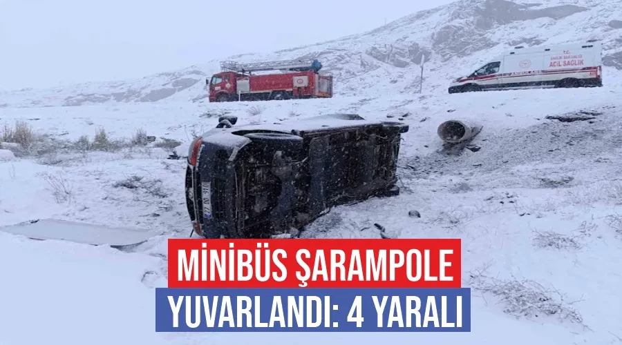 Minibüs şarampole yuvarlandı: 4 yaralı