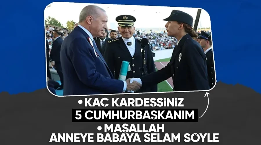Cumhurbaşkanı Erdoğan ile mezun polisin 
