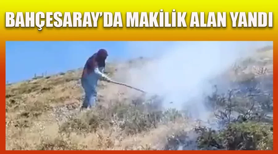 Bahçesaray’da makilik alan yandı