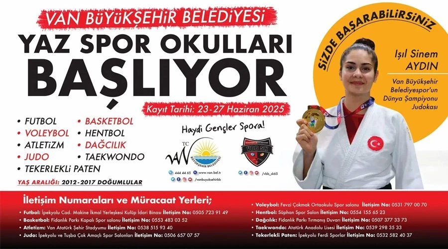 Van’da Gençler İçin Spor Şöleni: 9 Branşta Ücretsiz Yaz Okulu
