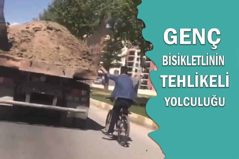 Genç bisikletlinin tehlikeli yolculuğu